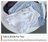 Shorts De Yoga Para Mujer Cintura Alta Doble Capa Secado Rápido Transpirables Para Atletismo Y Running Fitness - details 2