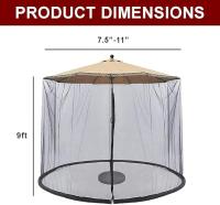 Paraguas romano con valla, tubería de agua, mosquitera, sombrilla para exteriores, mosquitera, sombrilla de patio de 9 pies con puerta con cremallera y red de poliéster - details 1