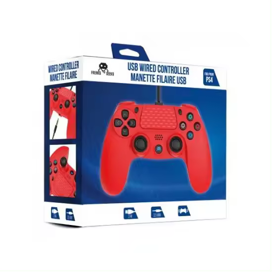 Mando con Cable Rojo Freaks & Geeks Ps4 - 1