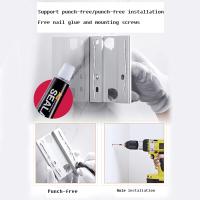 Tendedero retráctil de 4m retráctil Tendedero de secado de ropa con acero pulido ajustable trenzado cuerda de acero inoxidable, interior extensible Tendedero de secado de ropa para hotel, baño, balcón (plata) - details 3