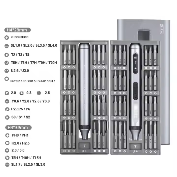  Destornillador Eléctrico De Precisión 50 En 1 Con Luz LED Kit De Destornilladores Sin Alimentación Recargable Para DIY En El Hogar - 1