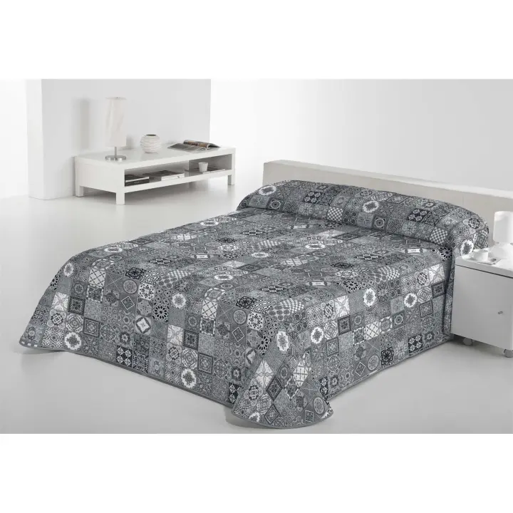 SABANALIA - Colcha estampada Rustik (Disponible en varios tamaños y colores) | Colcha ideal para primavera y verano | Producto ligero y decorativo - 1