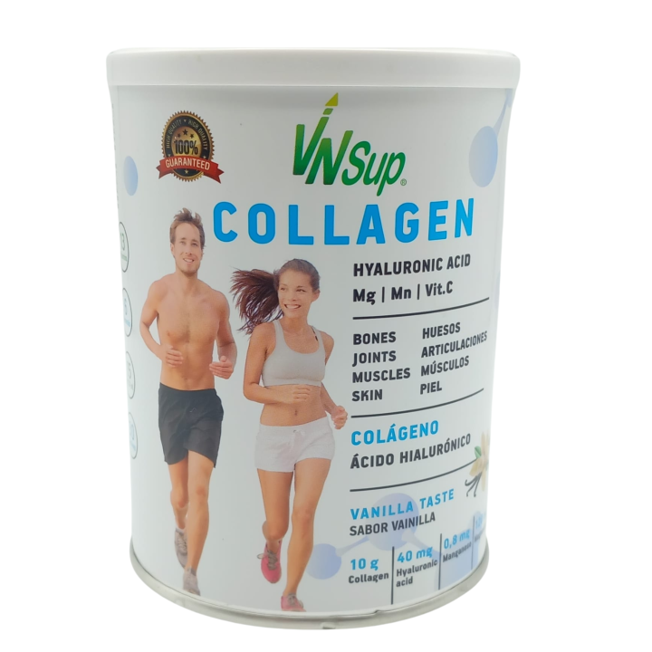 Vanguard Nutrition Colágeno con Ácido Hialurónico | Suplemento Regenerador de Tejidos y Articulaciones | Huesos Fuertes y Piel Radiante | Vnsup Magnesio y Vitamina C | Sabor Vainilla | 450 G