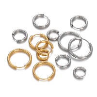 10pcs Aretes Pequeños De Acero Inoxidable Para Punción De Oreja Y Cartílago 8-18mm Mujer Colgante Circular Redondo Para Creación De Joyería DIY - details 5