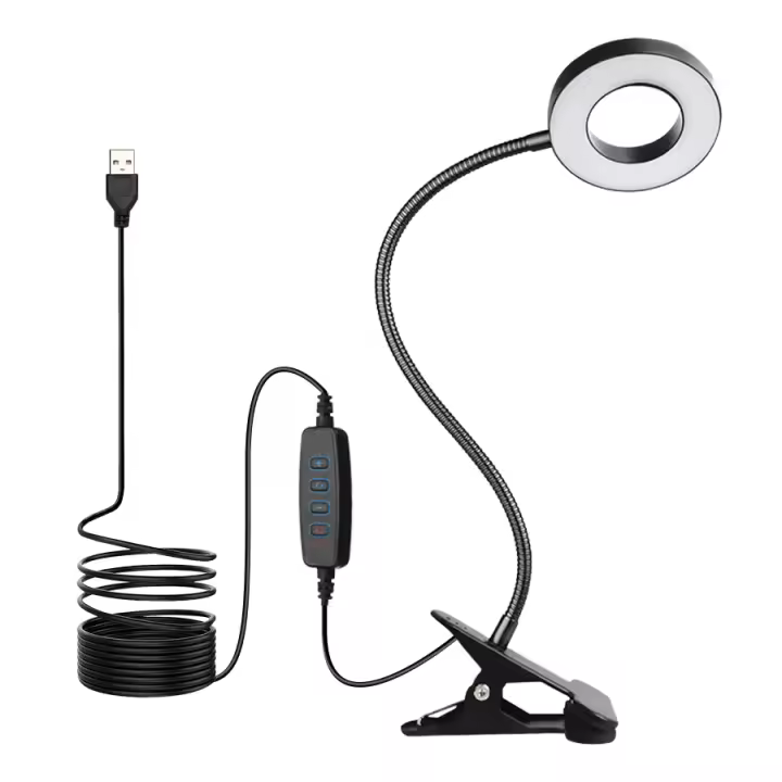 Lámpara De Escritorio LED USB Con Clip Flexible Y Luz De Lectura Dimmable Protección Ocular Tres Temperaturas De Color - 1