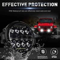 Luz LED Redonda De 7 Pulgadas 60W Para Offroad Faro Trabajo Barra LED Super Brillante Con Soporte De Montaje Ajustable Luz Diurna - details 0