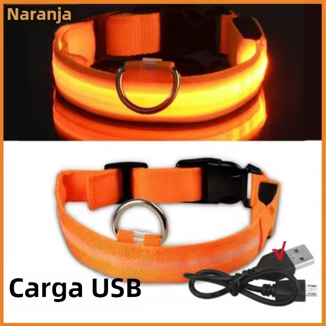 Collar LED Para Perros Ajustable Y Recargable Collar Nocturno Anti-Pérdida Para Pequeños Perros Productos De Mascotas - 1