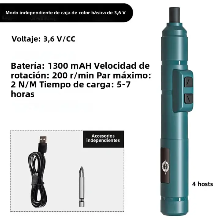 Mini Destornillador Eléctrico Inalámbrico Recargable USB 3.6V 200r/Min Herramienta De Reparación Para El Hogar Con Torque Máximo De 2N/M Peso 145g - 1