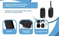Banner - Carcasa mando llave del coche 3 botones compatible con VW negro
