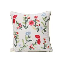 Funda cojín 100% algodón FLORES bordadas con relleno , cojín 45x45 cm o 30 x 50 cm para hogar y decorativo - details 4