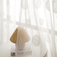 Cortinas Tullé Bordadas 2 Panel Para Sala De Estar Y Dormitorio Decoración De Hogar Translúcidas Con Bolsa Para Rodamiento Modernas Y Elegantes - details 6