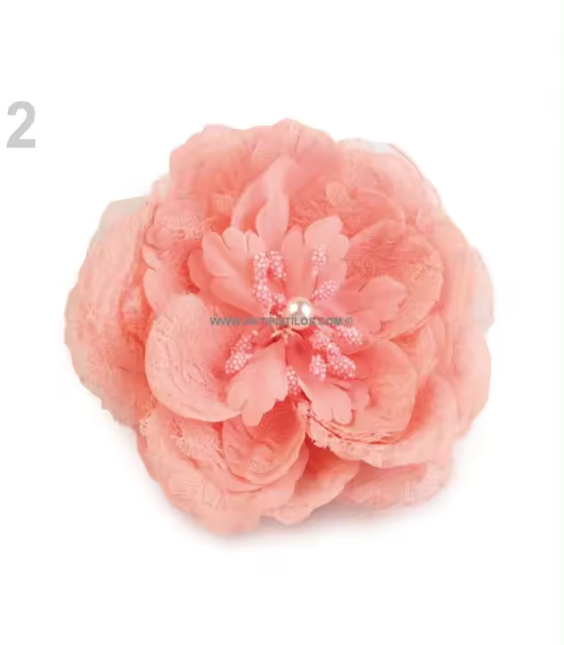 Flor Rosa de Tela 11 Cm con Broche - Ideal para Decorar - Flores y Plantas Artificiales - 1