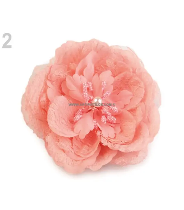 Flor Rosa de Tela 11 Cm con Broche - Ideal para Decorar - Flores y Plantas Artificiales - 1