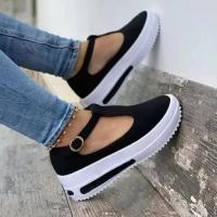 Zapatos De Plataforma Informales Para Mujer Mocasines Planos Con Punta Redonda Y Hebilla Talla 43 Zapatillas Confortables Para Todas Las Estaciones - details 6