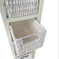Maxia Market - Mueble Sinfonier Cajonera MDF / Paulwonia Con 4 Cestas Trenzada - Color Blanco, Muebledealmacenajecon4cestas, Mesillas de noche, Muebles de dormitorio o Baño - details 2