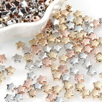 100pcs Cuentas Redondas De Estrella 4mm 5mm 6mm En Oro Y Plata Para Fabricación De Joyas Accesorios DIY Espaciadores Libres - details 4