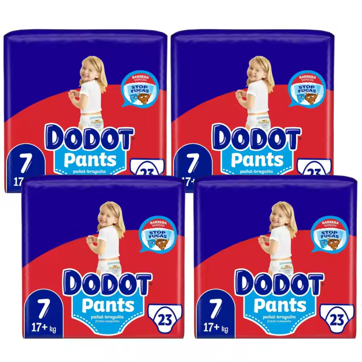 DODOT Pants pañal - braguita unisex +17kg talla 7 paquete 23 unidades - 4 unidades - 92 pañales total - 1