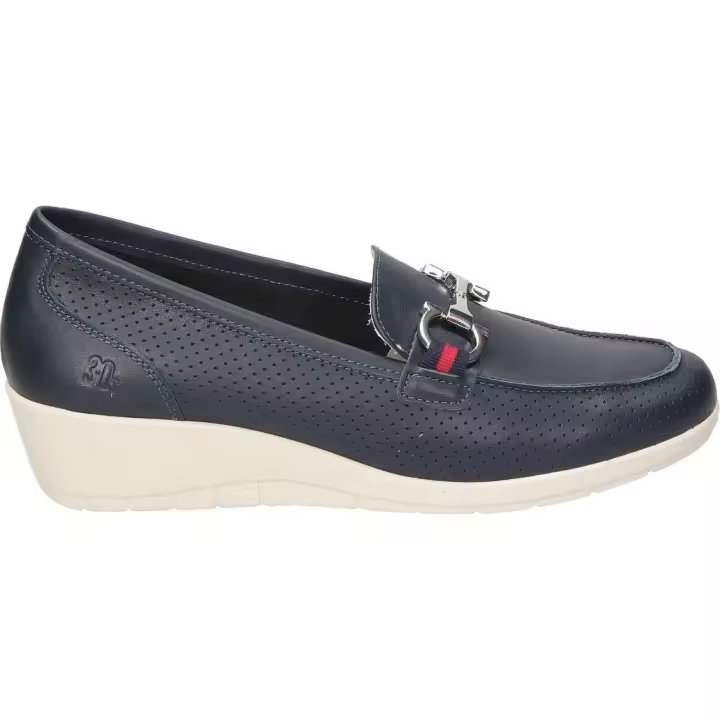 TREINTA´S | Zapatos TREINTA´S para Mujer - Mocasines con Cuña en Color Azul Marino - Mocasín sin Cierre - Fácil de Poner y Quitar - Ligeras - Cómodas - Alta Calidad - Modelo 4102 - 1