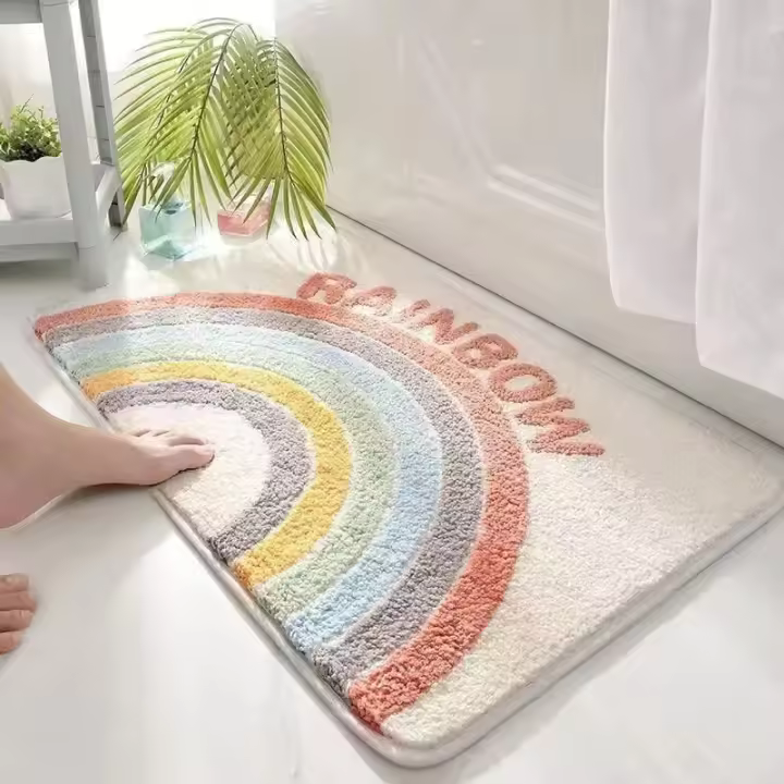 Carpetas Antideslizantes Absorbentes De Lana De Cordero Imitación VIKAMA Para Baño Entrada Sala De Estar Decoración Del Hogar Adultos Máquina De Lavar Técnica Tejida a Mano - 1