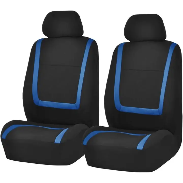 Funda universal para asiento de coche | Juego de fundas universales para asientos de coche | Funda universal para asiento de coche para conductor y pasajero | Accesorios de afinación interior (azul) - 1