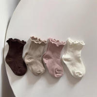 5 Pares De Calcetines Infantiles Coreanos Con Estilo Flare En Algodón Sólidos Para Niñas Calcetines Cortos En Tubo Para Niños - details 0