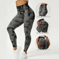 Pantalones De Yoga Para Mujer Leggings De Gimnasio Sin Costuras Tie Dye Cintura Alta Elásticos Para Correr Y Fitness Pantalones Casuales Con Glúteos De Pera - details 2