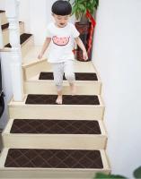 10Pcs Tapetes De Escalera Antideslizantes 76x21cm Alfombra De Tela Suave Para Escaleras Máquina Lavable Silenciosa Y Antideslizante - details 6