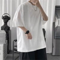 Camiseta De Algodón Para Hombre Estilo Coreano Hip-hop Casual Clásica De Verano Manga Corta Sólida En Negro Y Blanco - details 3