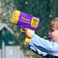 Pistola De Burbujas Eléctrica Portátil Para Niños Con Luz Interacción Parental Sin Batería 40 Agujeros Juguete De Agua - details 12
