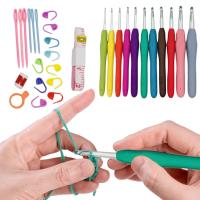 Juego De Agujas De Crochet Ergonómicas Con Mango Colorido 11 Tamaños Para Regalos Para Mamá Y Abuela Herramientas De Tejido De Yarn - details 0