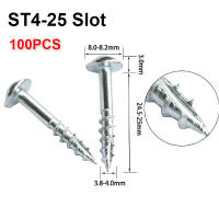 100pcs Tornillos Autoperforantes De Alta Resistencia Para Boquilla De Agujeros En Madera Galvanizados Antirrosa Oblicuos ST4-25 ST4-38 - details 4