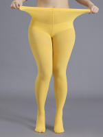 Pareja De Medias De Mujer Oversize Y Finas Que Penetran La Piel Material De Spandex Y Nylon Patrón Sólido Tipo De Tela Tejido Longitud De Pierna 95 Cm Cintura 48 Cm - details 5