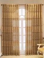 Cortinas De Khaki Con Agujeros Perforados Y Caracteres Vacíos Para Decorar Sala De Estar Y Dormitorio Material 100% Poliéster - details 4