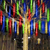 Luces De Lluvia De Meteoros Solares 50cm Luz De Cadena De Copos De Nieve Impermeable Para Jardín Boda Fiesta Navidad - details 8