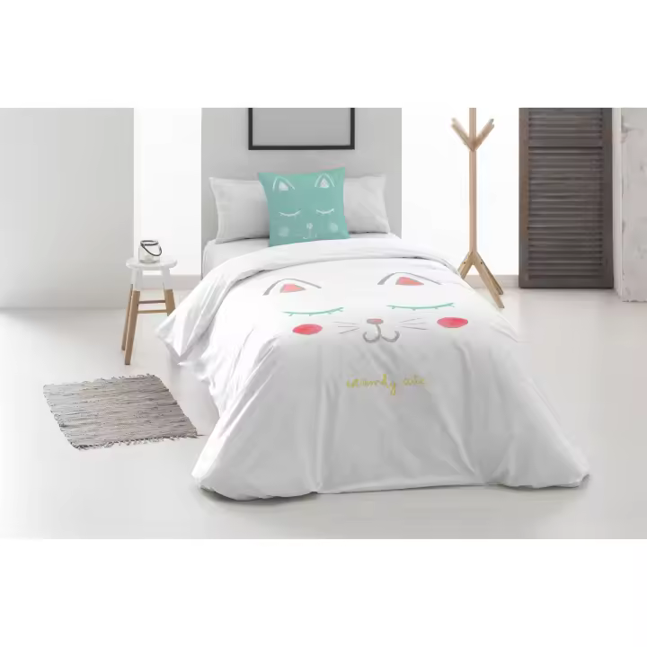 POOCH - Funda nórdica Infantil Cute 140X200, 100% algodón. Incluye funda de almohada - 1