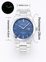 Reloj De Cuarzo Para Hombre Simple Y Gris Con Cuadrícula Resistente Al Agua Y Luminoso Estilo Clásico De Negocios - details 0