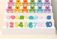 Juego De Pesca De Formas Montessori En Madera Bloques De Construcción Para Niños Educativo Jigsaw De Conteo Y Matemáticas - details 1