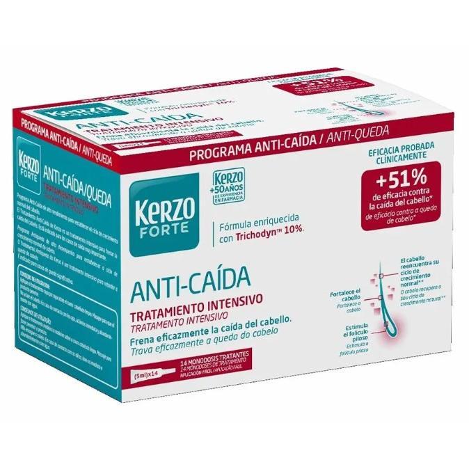 KERZO | Kerzo Forte Anti-Caída Tratamiento Intensivo con Ampollas para el Cuidado del Cabello - 14 Unidades