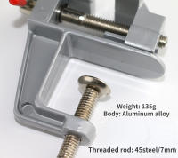 ALLSOME Visera Universal De 3.5 Pulgadas Mini Pinza De Joyero De Aluminio Para Hogar Herramienta De Bench Vise Boca Plana Para DIY Y Trabajos De Madera - details 2
