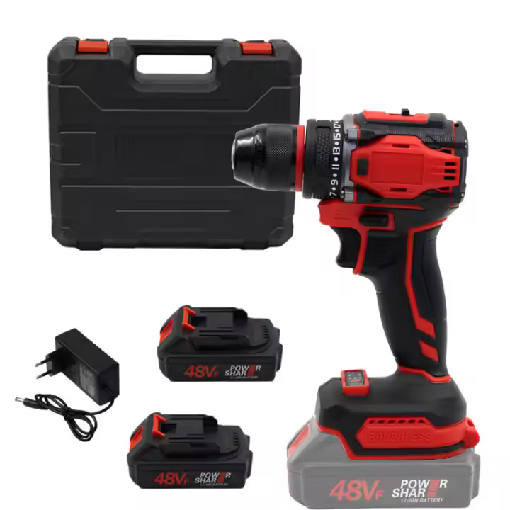 25N.m Taladro Inalámbrico de 21V, destornillador eléctrico recargable de 2 velocidades, Herramientas Eléctricas multifunción para el hogar, para batería Makita de 21V, Equipado con 2 baterías - 1