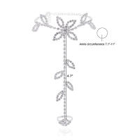 Stonefans Anklet De Verano Para Mujer 1Pcs Hoja De Rhinestone En Color Plata Lujo Pulsera De Mano En Forma Geométrica De Cobre - details 3