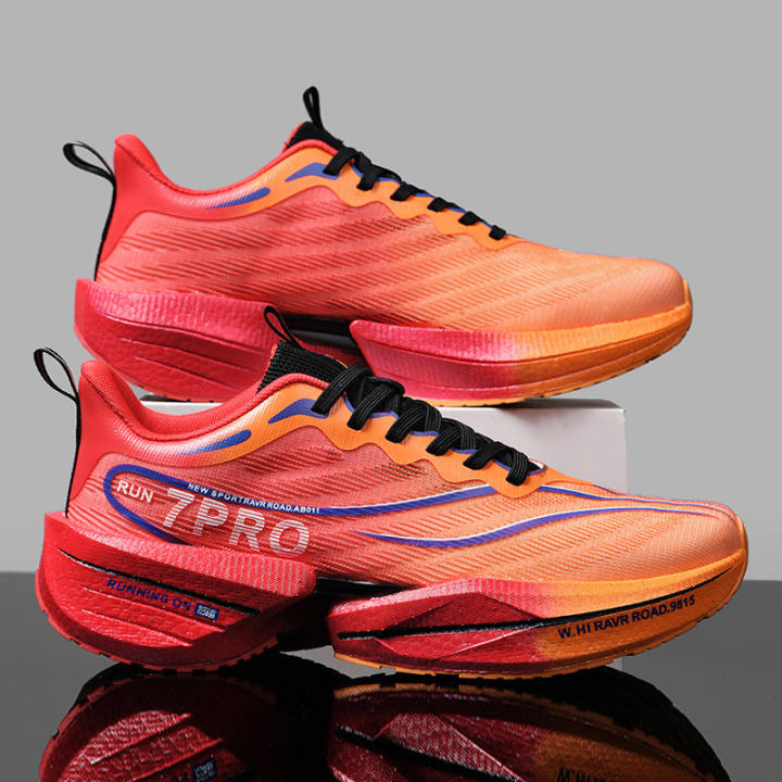 Zapatos De Correr Marathon Para Hombres Y Mujeres Carbono Plateado Almohadilla Ligera Transpirable Antideslizante Deportivas Cómodas