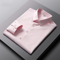 Camisa Larga Para Hombre Casual Y Moda Color Sólido No Hierro Y Resistente a Arrugas Top De Negocios Estilo Turn-down Collar - details 13