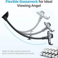 Soporte De Teléfono Para Coche Con Brazo Largo De Ganso Flexible Compatible Con Base De Succión Y Tablero 13" Negro ABS - details 3