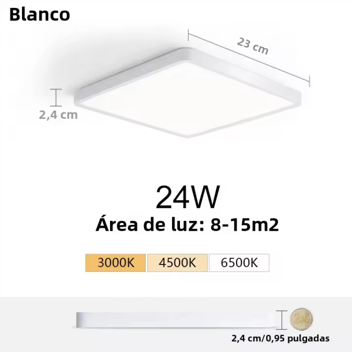 Lámpara De Techo LED Ultrafina 2.4cm MARPOU Con Diseño De Madera Para Sala De Estar Dormitorio Y Cocina 220V 110V Luz Diaria Moderna - 1