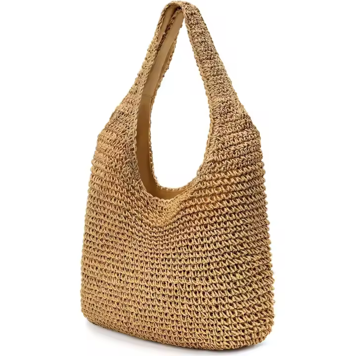 New style holiday style straw bag shoulder bag new style tote bag large capacity casual hand-held woven bag ethnic style - 1