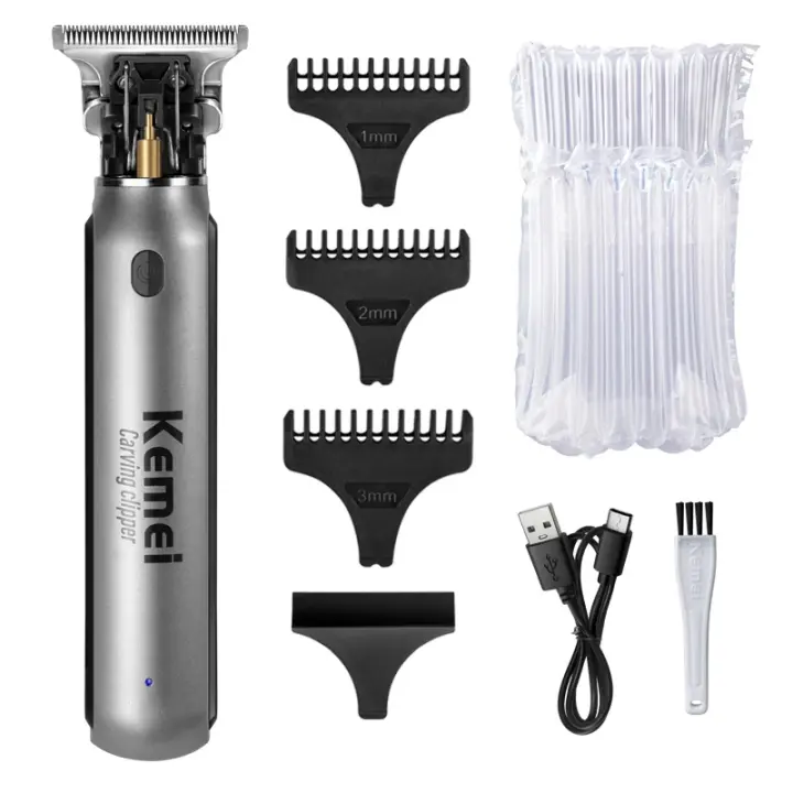 Cortador De Pelo Kemei 10W Para Hombres Trimmer De Barba Corte Profesional Con Cuchilla T De Acero Inoxidable Sin Cable - 1