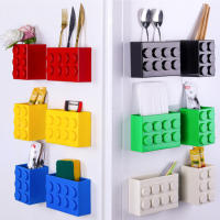 2PCS/set Caja De Almacenamiento Magnética En Forma De Bloque Organizador Para Nevera Adhesivo En La Pared Caja De Almacenamiento Para Puerta De Nevera Sin Perforar - details 6