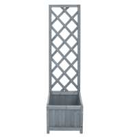 vidaXL Jardinera con enrejado madera maciza de abeto Color Marrón,  Gris,  Negro y mas - details 2