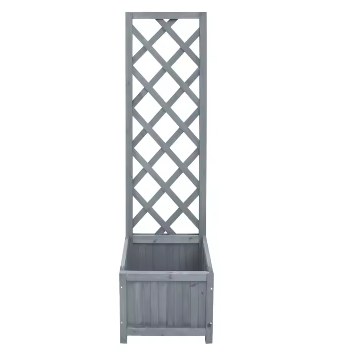 vidaXL Jardinera con enrejado madera maciza de abeto Color Marrón,  Gris,  Negro y mas - 1